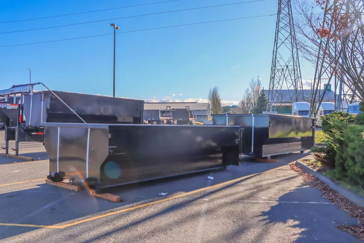 Roll-off dumpster ready for waste disposal at job site for Concrete Dumpster Rental in Litchfield